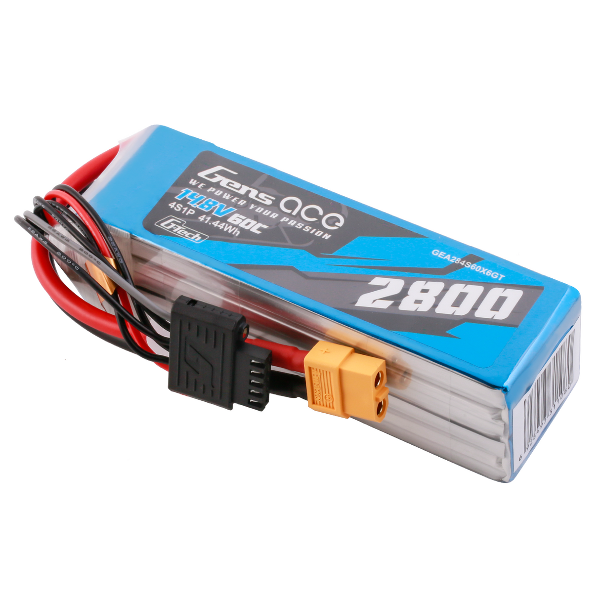 Gens ace G-Tech Soaring 2800mAh 14.8V 60C 4S1P LiPo Battery Pack with XT60 Plug