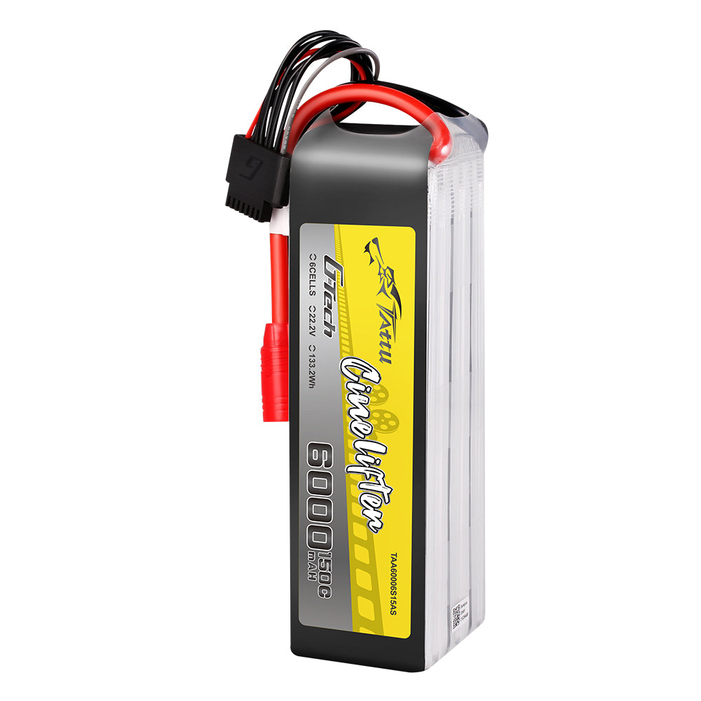 Tattu G-Tech 6000mah 22.2V 150C Lipo Battery with AS150 Plug