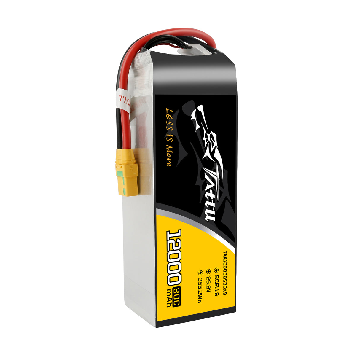 Tattu 12000mAh 29.6V 8S1P 30C 355.2Wh LiPo Battery with XT90-S