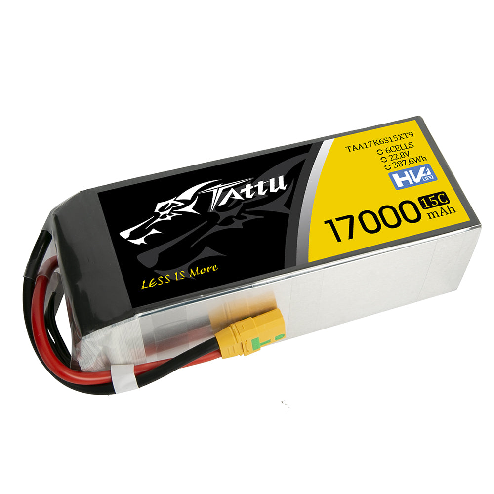 Tattu 17000 mAh 22,8 V 15C 6S1P HV Hochspannungs-Lipo-Akku mit XT90-S (zündschutz) Stecker