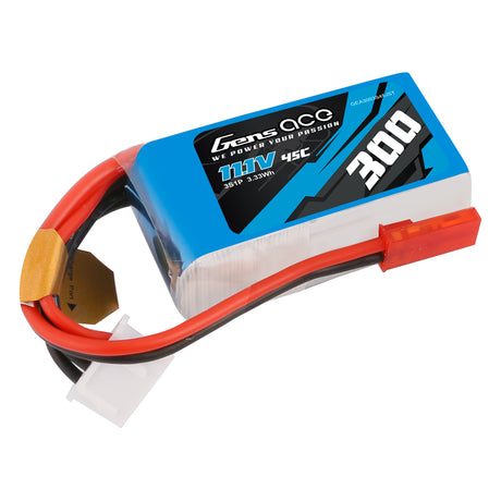 Gens ace 300 mAh 11,1 V 45 C 3S1P Lipo-Akkupack mit JST-SYP-Stecker