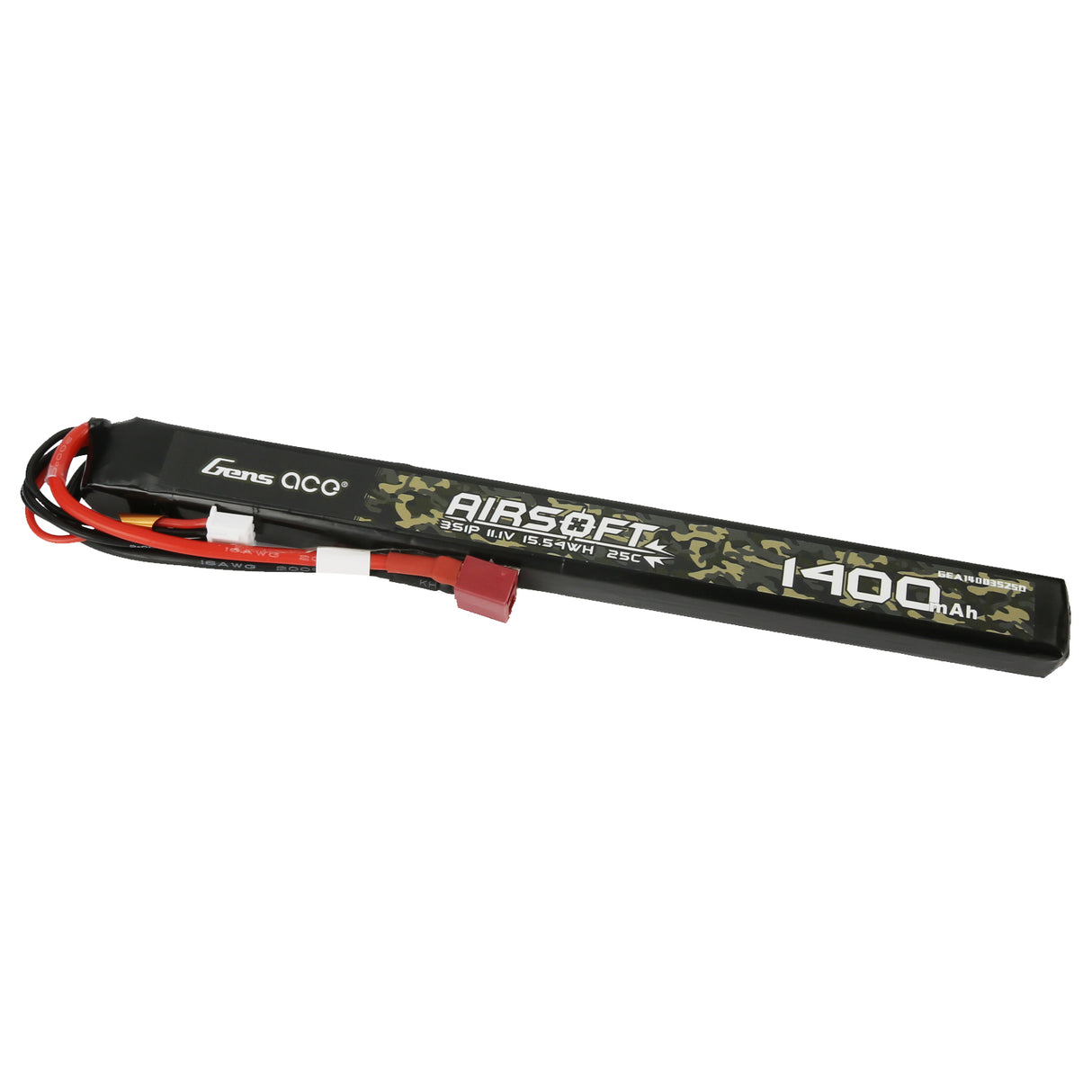 Gens ace 25C 1400mAh 3S1P 11.1V Airsoft Gun Lipo Battery with T Plug