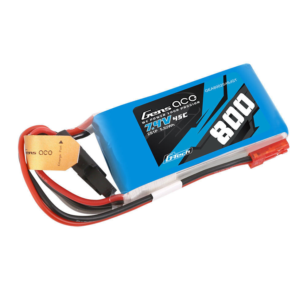 GENS ACE G-Tech LIPO 800MAH 7.4V 45C 2S1P LIPO BATTERY PACK GENS ACE G-Tech LIPO 800MAH 7.4V 45C 2S1P LIPO BATTERY PACK