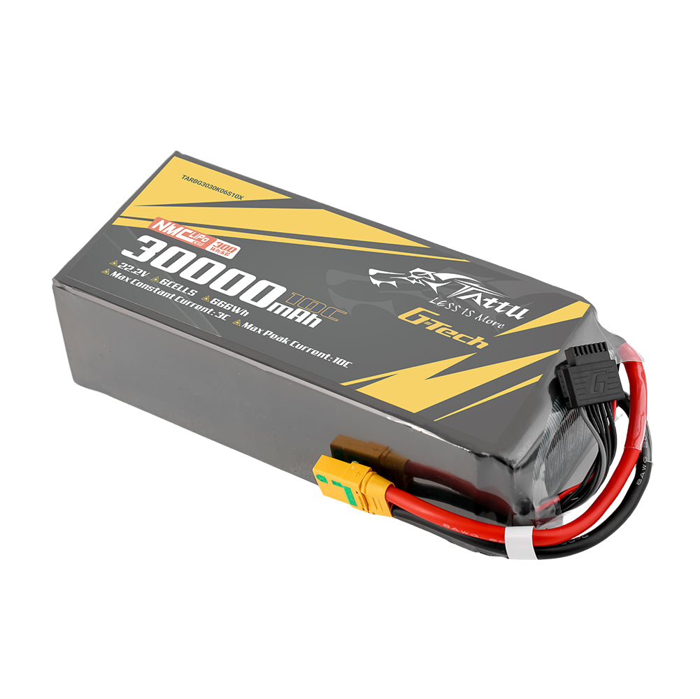 Tattu Semi-solid State 300Wh/kg 30000mAh 10C 22.2V 6S1P G-Tech Lipo Battery Pack with XT90S-F