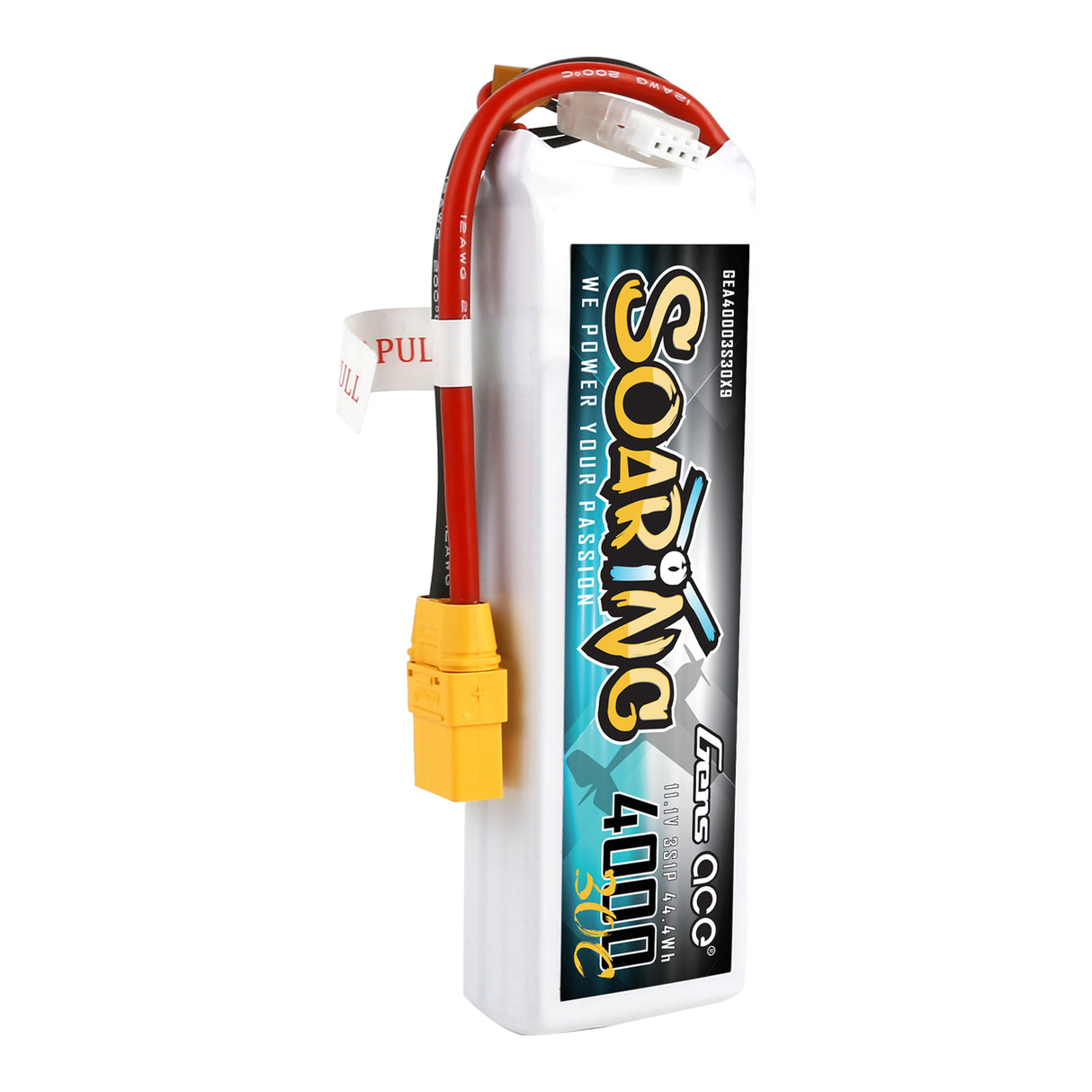 Gens ace Soaring 4000mAh 11.1V 30C 3S1P Lipo Battery Pack with XT90 plug