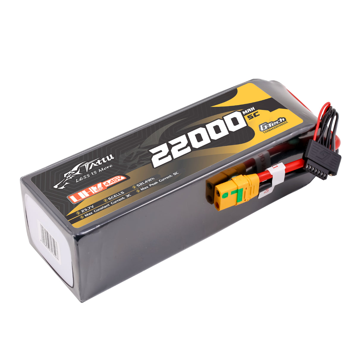 Tattu 22000mAh 6S1P 5C 23.7V Lipo Battery with XT90S-F | Ultra High Voltage | G-Tech