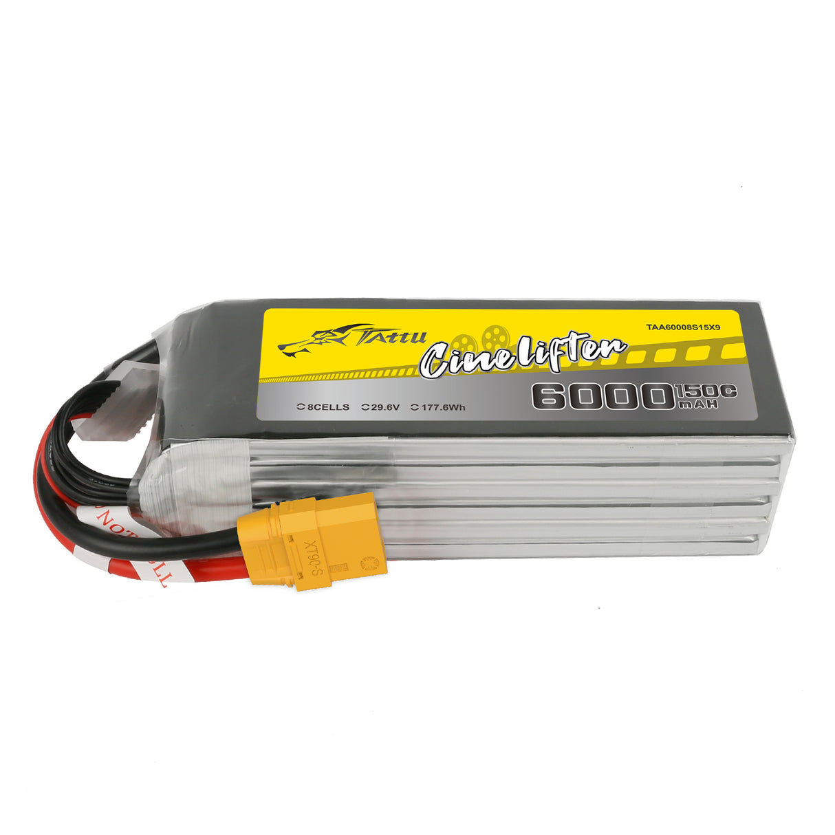 Tattu 6000mAh 29.6V 8S1P 150C 177.6Wh LiPo Battery with XT90-S