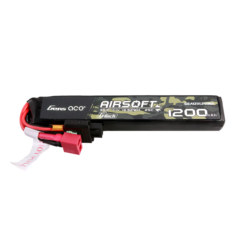 Gens ace G-Tech 25C 1200 mAh 3S1P 11,1 V Airsoft-Waffe Lipo-Akku mit T-Stecker