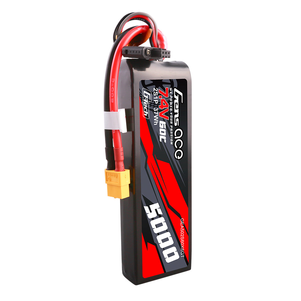 Gens ace G-Tech 5000 mAh 7,4 V 60C 2S1P Lipo PC-Materialgehäuse mit XT60-Stecker