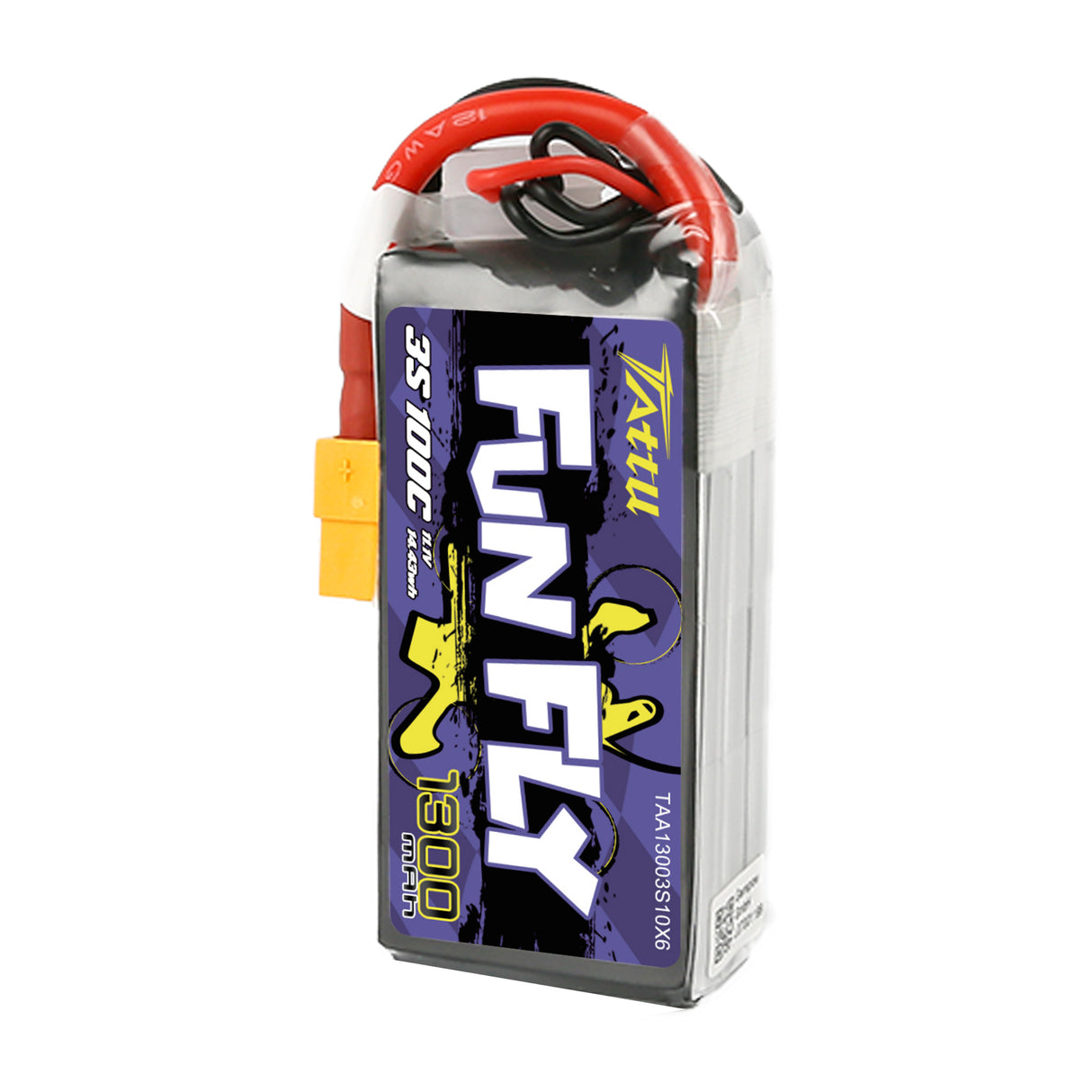 Tattu Funfly Series 1300mAh 11.1V 100C 3S1P Lipo Battery Pack with XT60 Plug