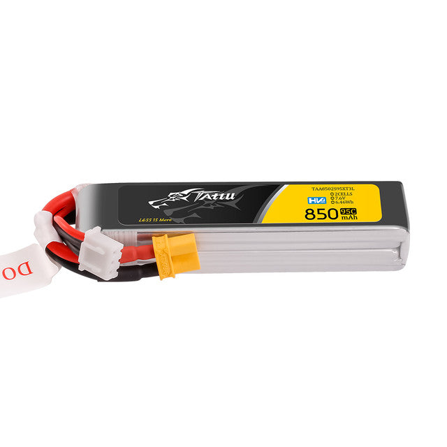 Tattu 2s 850mAh 95C 7,6V HV Lipo Akku mit XT30 Long-Pack