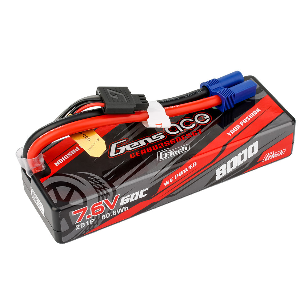 Gens ace G-Tech 8000mAh 2S1P 7.6V 60C High Voltage Lipo Battery with EC5 plug