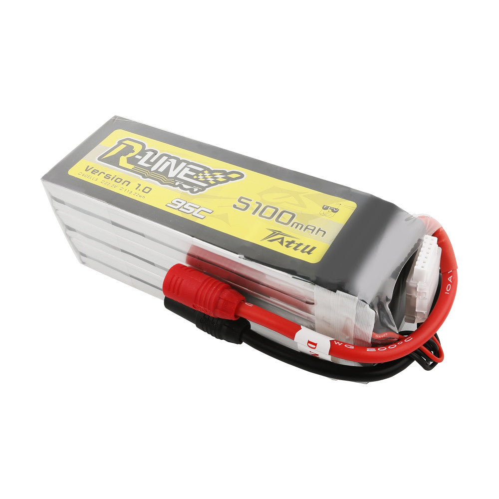 Tattu 5100mah 6S 95C 22.2V Lipo Battery with AS150 Plug |  R-Line Series
