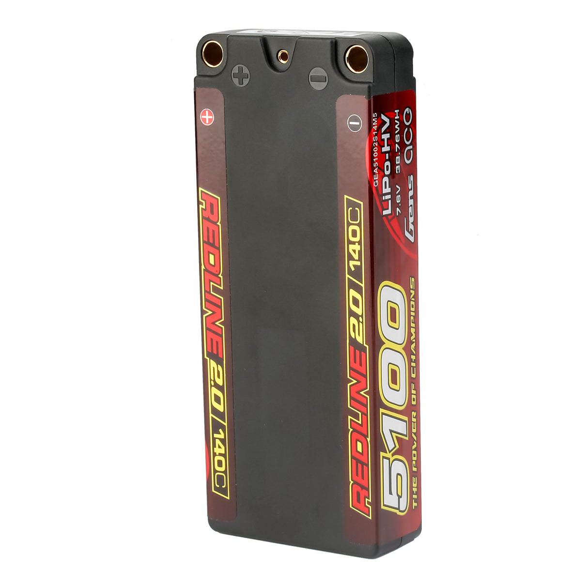 Gens ace Redline 2.0 Series 5100mAh 2S 7.6V 140C HardCase 134# HV Lipo Battery