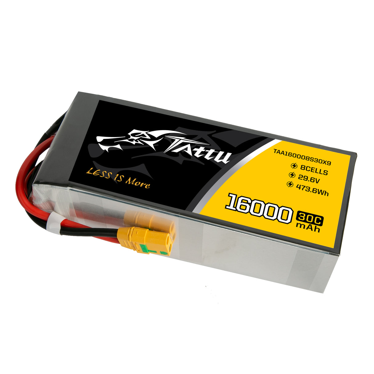 Tattu 16000mAh 29.6V 8S1P 30C 473.6Wh LiPo Battery with XT90-S