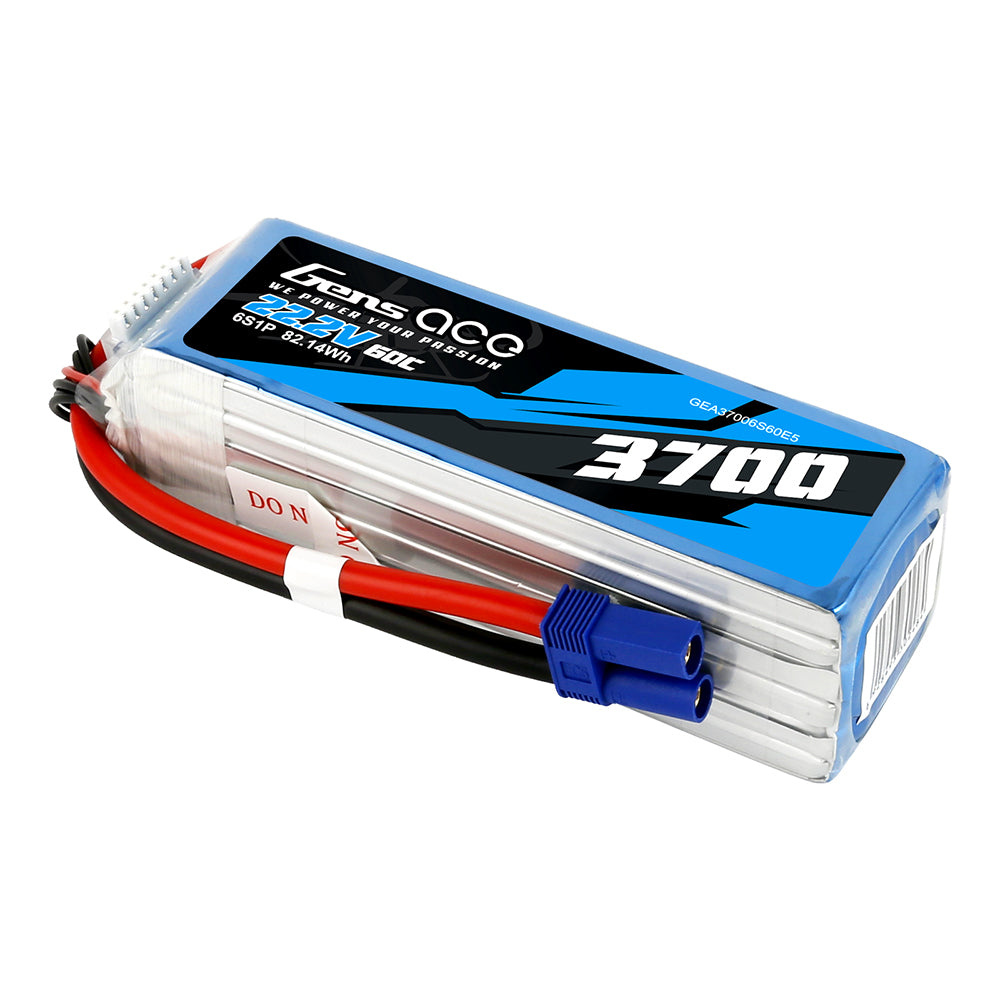 Gens ace 3700 mAh 22,2 V 60C 6S1P Lipo-Akkupack mit EC5-Stecker