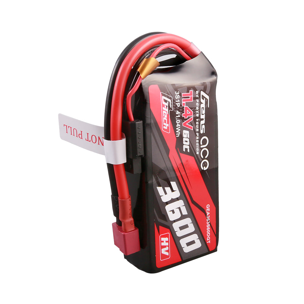 Gens ace G-Tech 3600mAh 11.4V 3S1P 60C High Voltage Lipo Battery Pack with T-plug