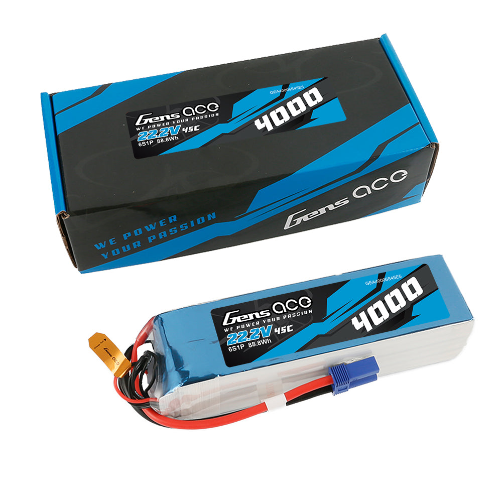 Gens ace 4000mAh 22,2V 45C 6S1P Lipo-Akkupack