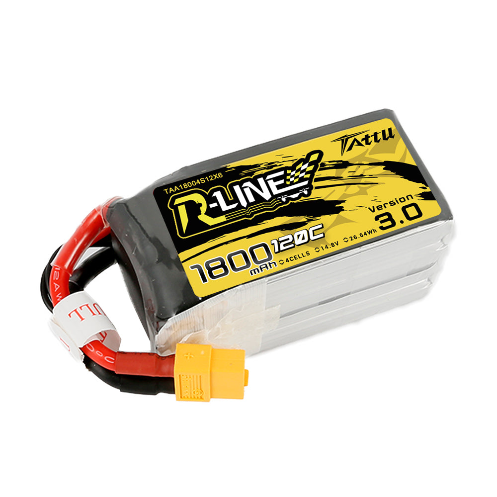 Tattu R-Line Version 3.0 1800mAh 4S 14.8V 120C Lipo Battery Pack with XT60 Plug