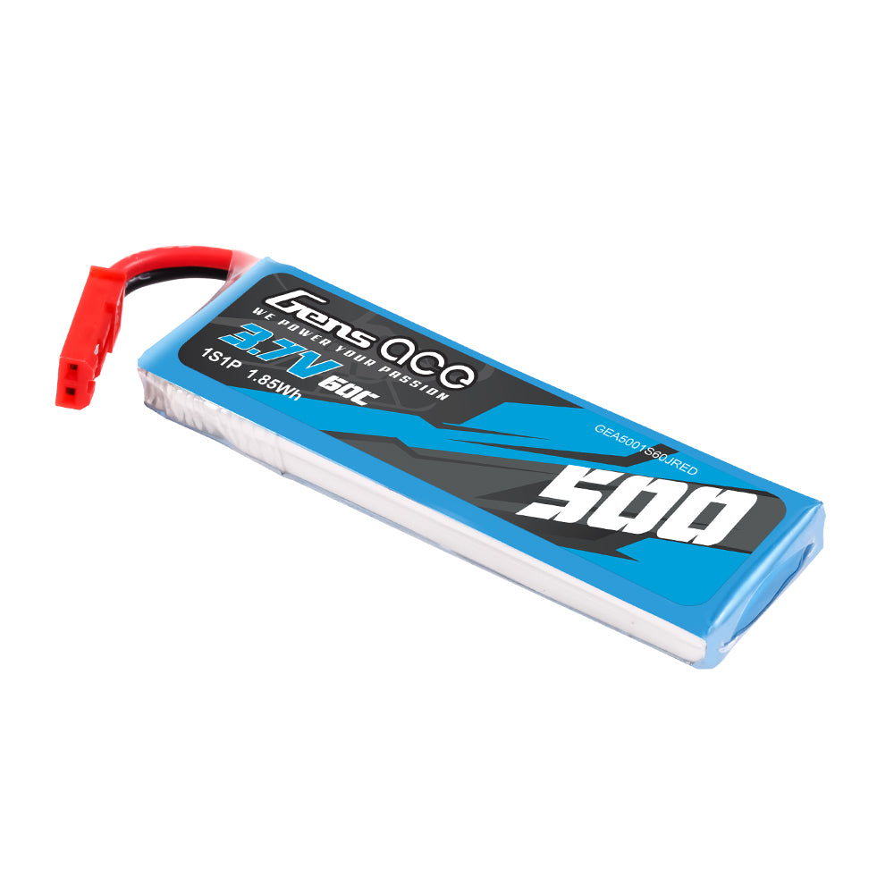 Gens ace  500mAh 3.7V 60C 1S1P Lipo Battery Pack with JST-SYP Plug