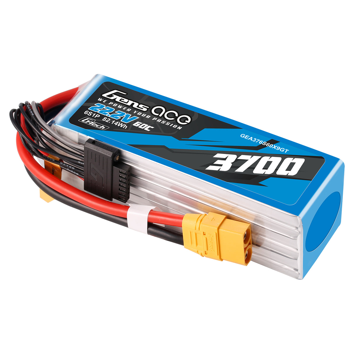 Gens Ace G-Tech 3700mAh 22.2V 60C 6S1P XT90 LIPO Battery Pack