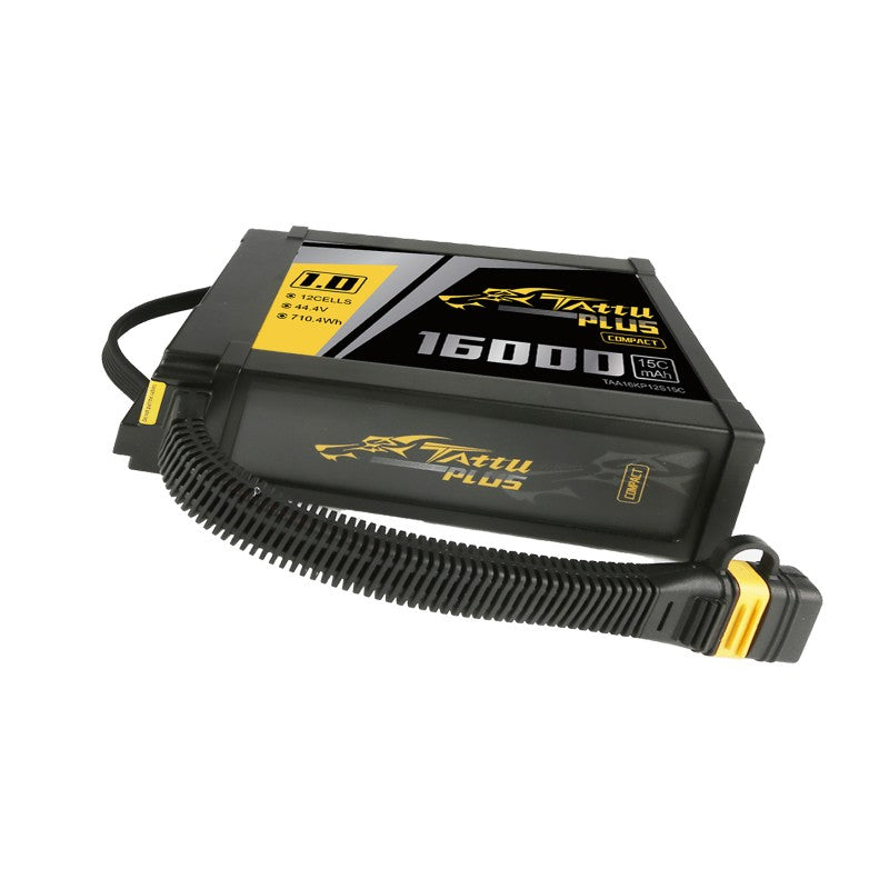 Tattu Plus 1.0 Kompaktversion 16000 mAh 12S 15C 44,4 V Lipo-Akkupack mit AS150U-Stecker