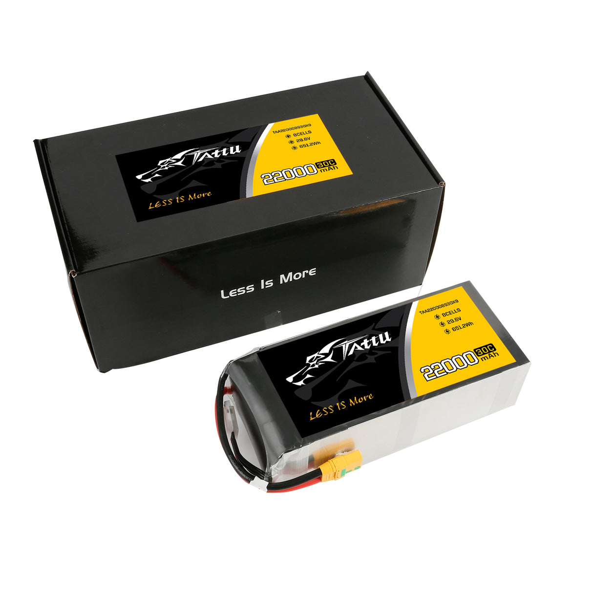Tattu 22000mAh 29.6V 8S1P 30C 651.2Wh LiPo Battery with XT90-S