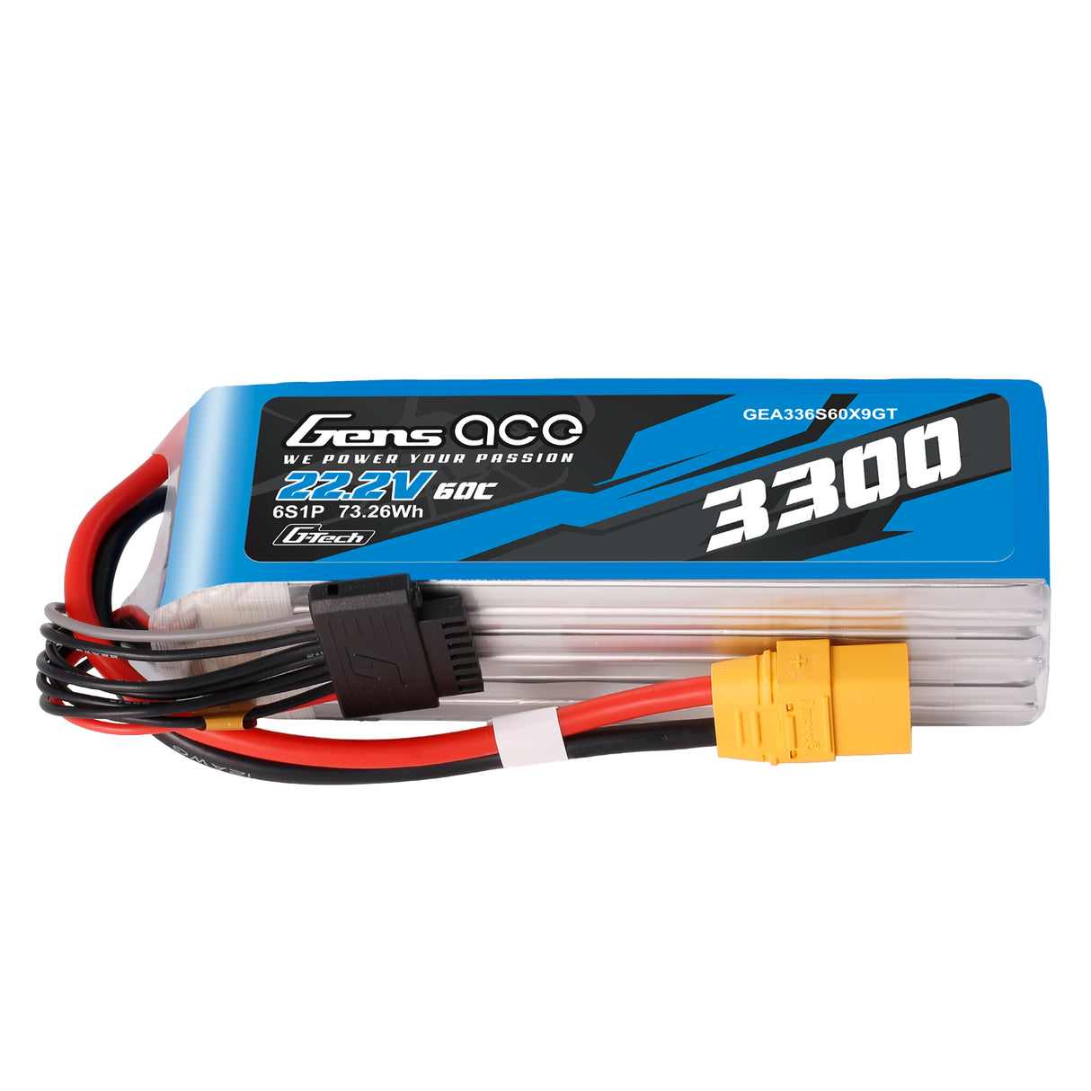 Gens Ace G-Tech 3300mAh 22.2V 60C 6S1P XT90 LIPO Battery Pack