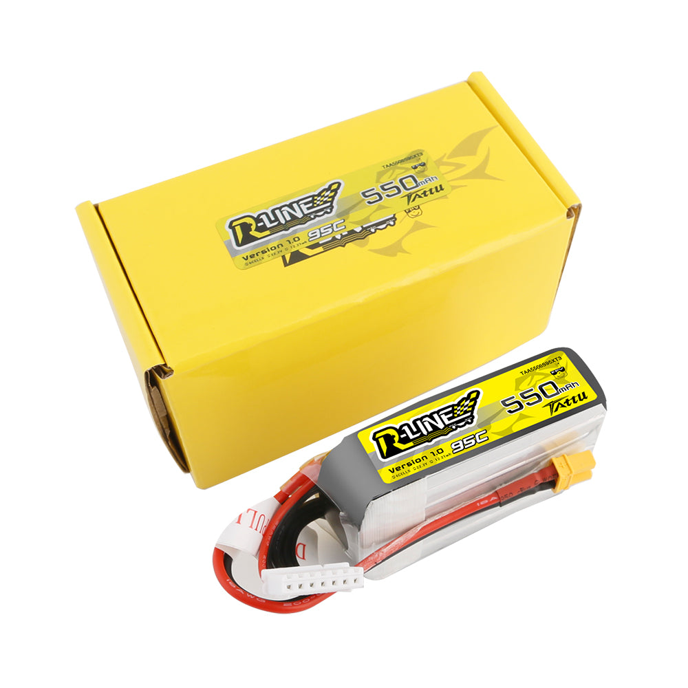 Tattu R-Line 550mAh 6S 22.2V 95C Lipo Battery with XT30