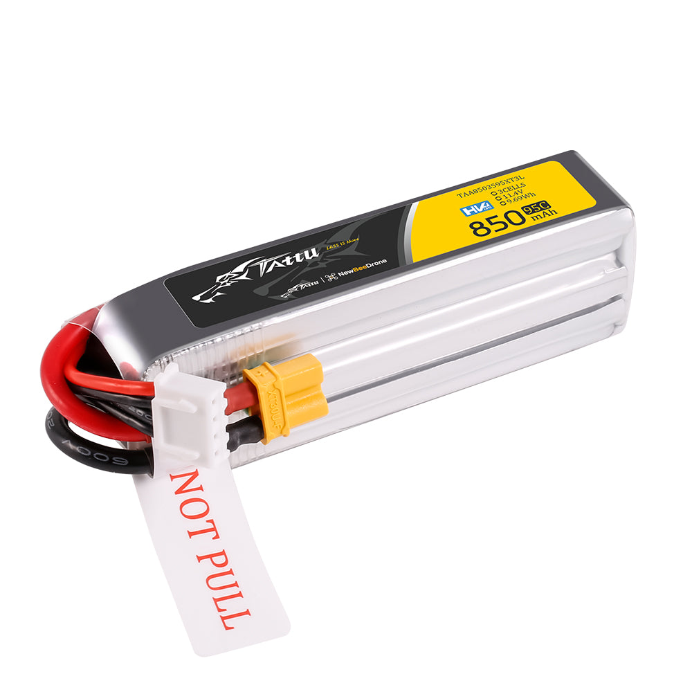 Tattu R-Line Version  850mAh 3S 11.4V 95C High Voltage Lipo Battery Pack with XT30U-F plug