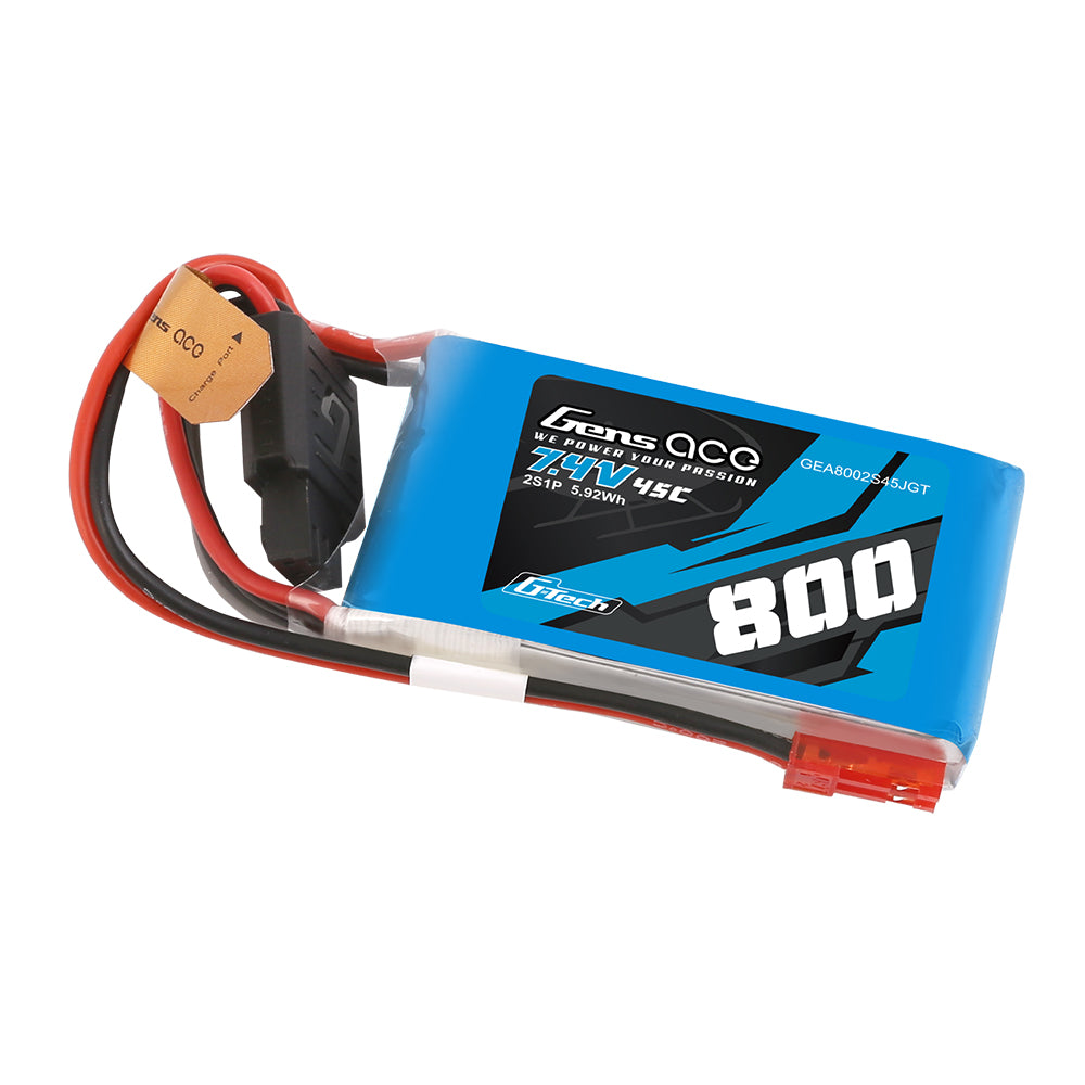 GENS ACE G-Tech LIPO 800MAH 7.4V 45C 2S1P LIPO BATTERY PACK GENS ACE G-Tech LIPO 800MAH 7.4V 45C 2S1P LIPO BATTERY PACK