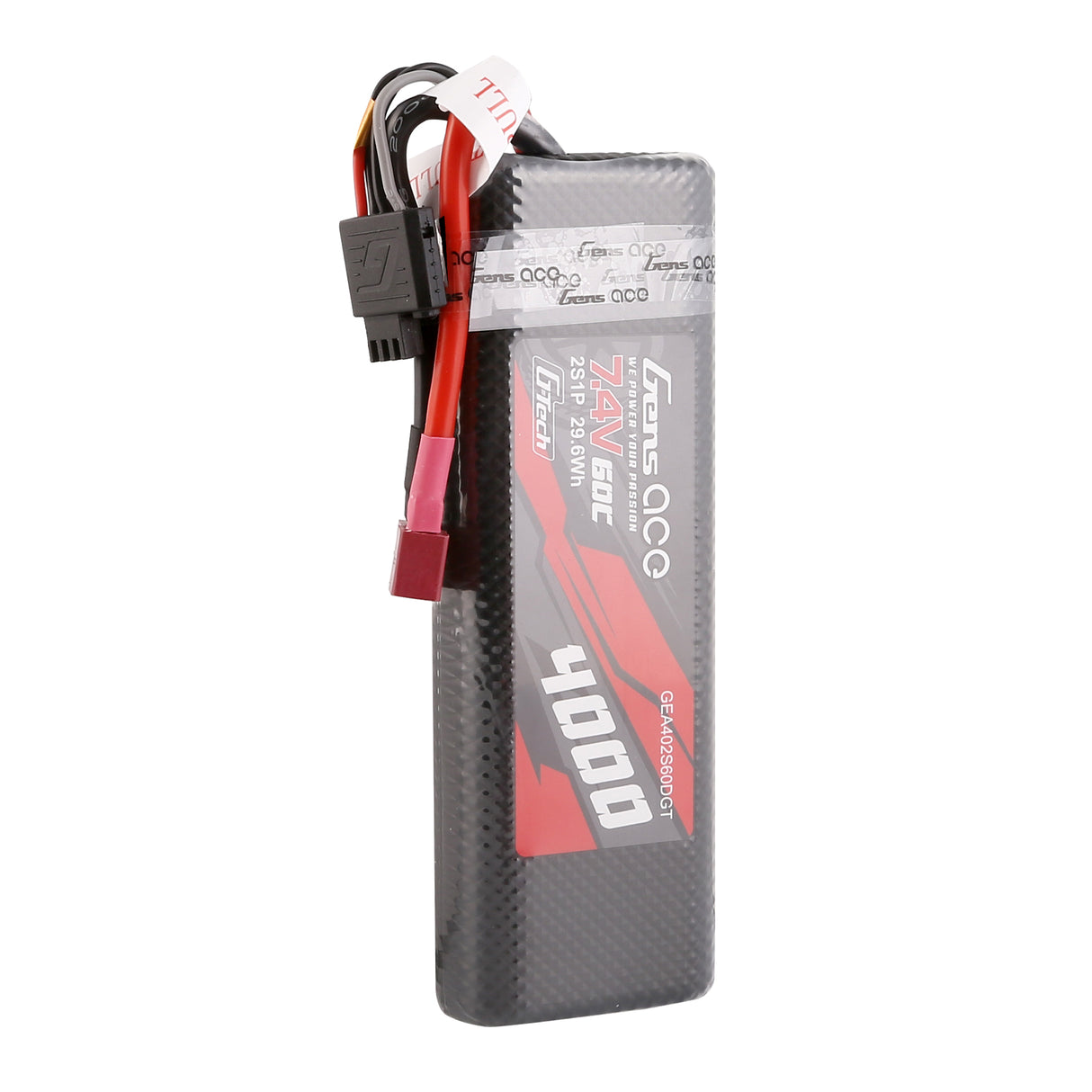 Gens ace G-Tech 4000mAh 2S1P 7.4V 60C HardCase 8# car Lipo Battery pack with T-plug