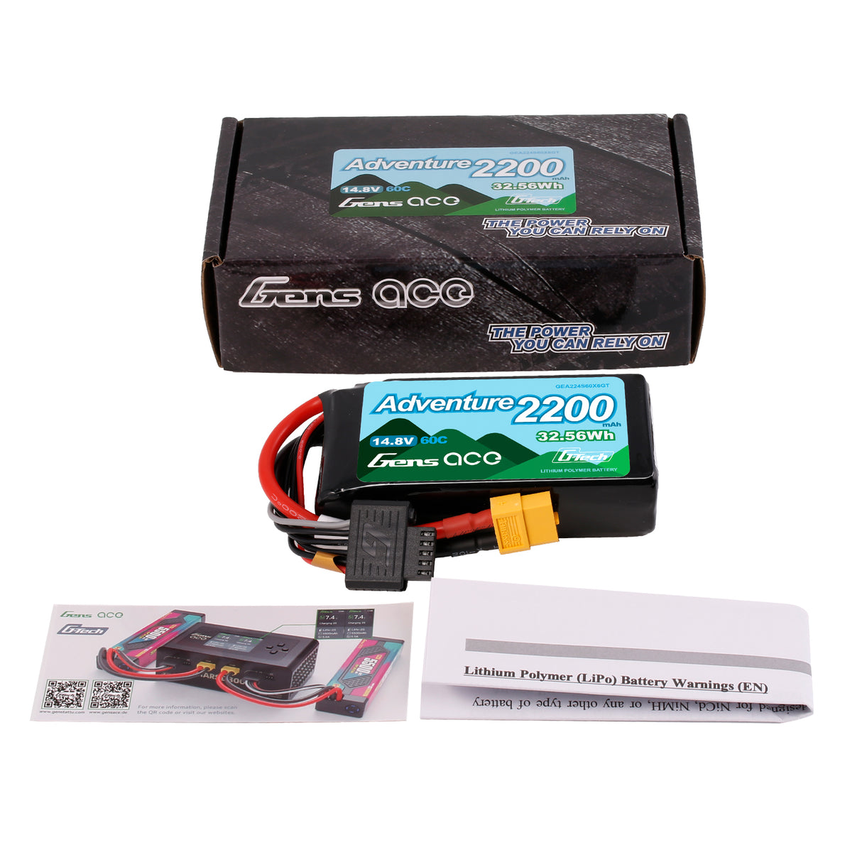 Gens ace G-Tech 2200mAh 4S1P 14.8V 60C Adventure RC car Lipo Battery