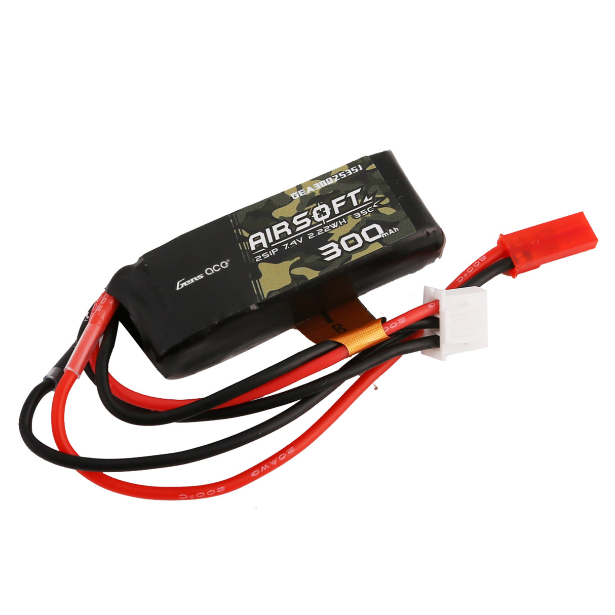 Gens ace 35C 300 mAh 2S1P 7,4 V Airsoft Gun Lipo-Akku mit JST-SYP-Stecker