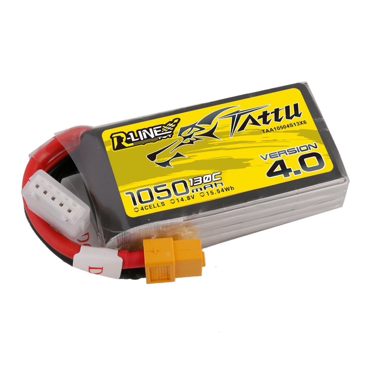 Tattu R-Line Version 4.0 1050mAh 4S 14.8V 130C Lipo Battery Pack with XT60 Plug