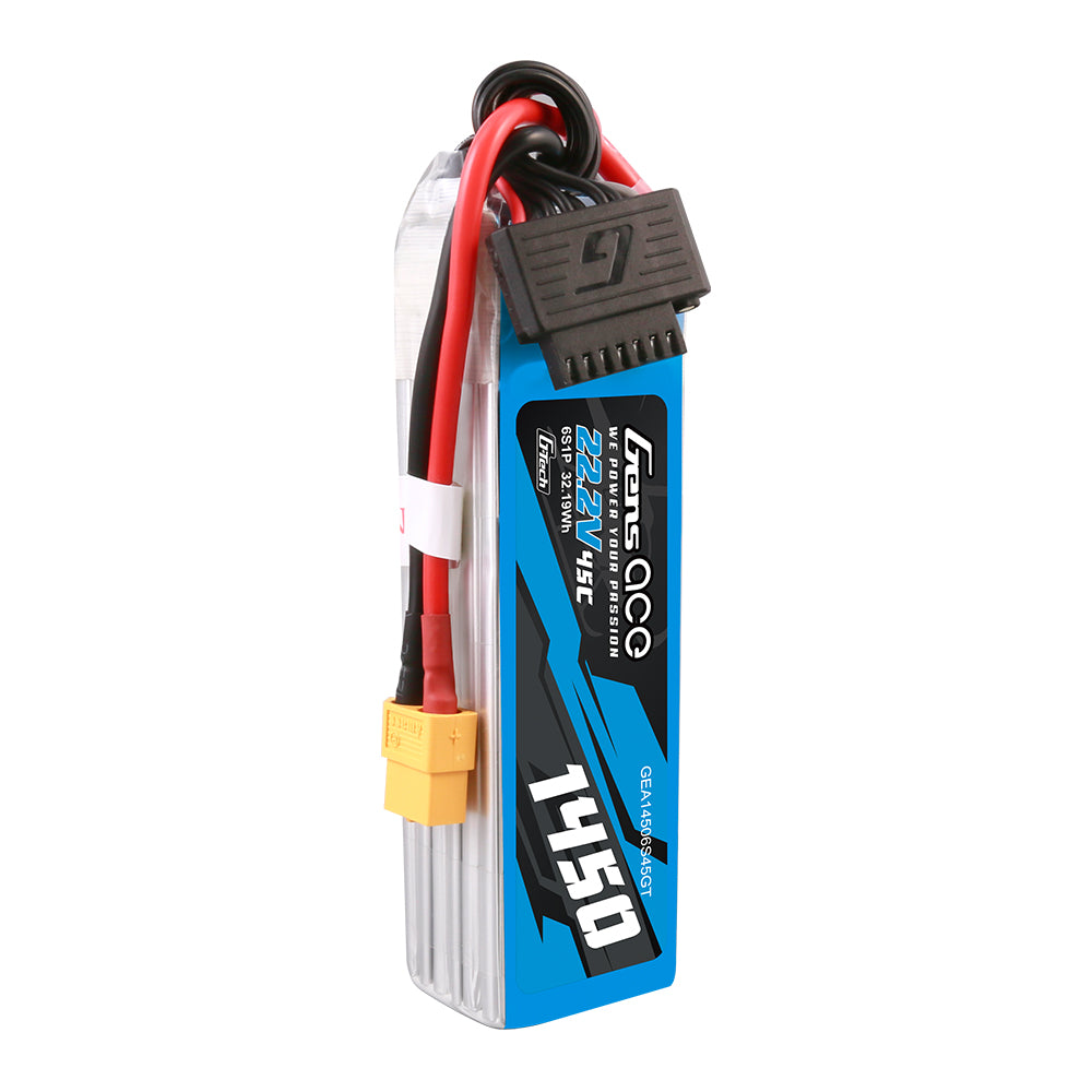 Gens Ace G-Tech 1450 mAh 22,2 V 45 C 6S1P Lipo-Akkupack mit XT60-Stecker