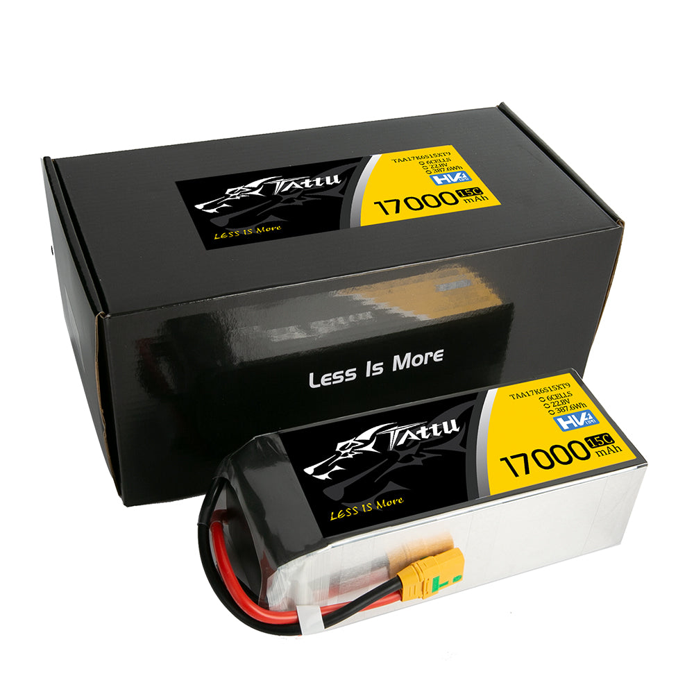 Tattu 17000 mAh 22,8 V 15C 6S1P HV Hochspannungs-Lipo-Akku mit XT90-S (zündschutz) Stecker