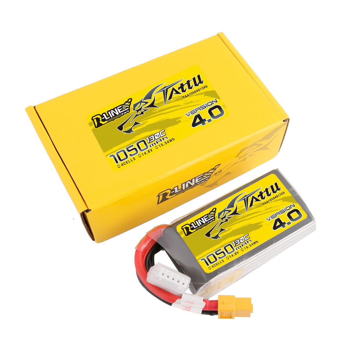 Tattu R-Line Version 4.0 1050mAh 4S 14.8V 130C Lipo Battery Pack with XT60 Plug