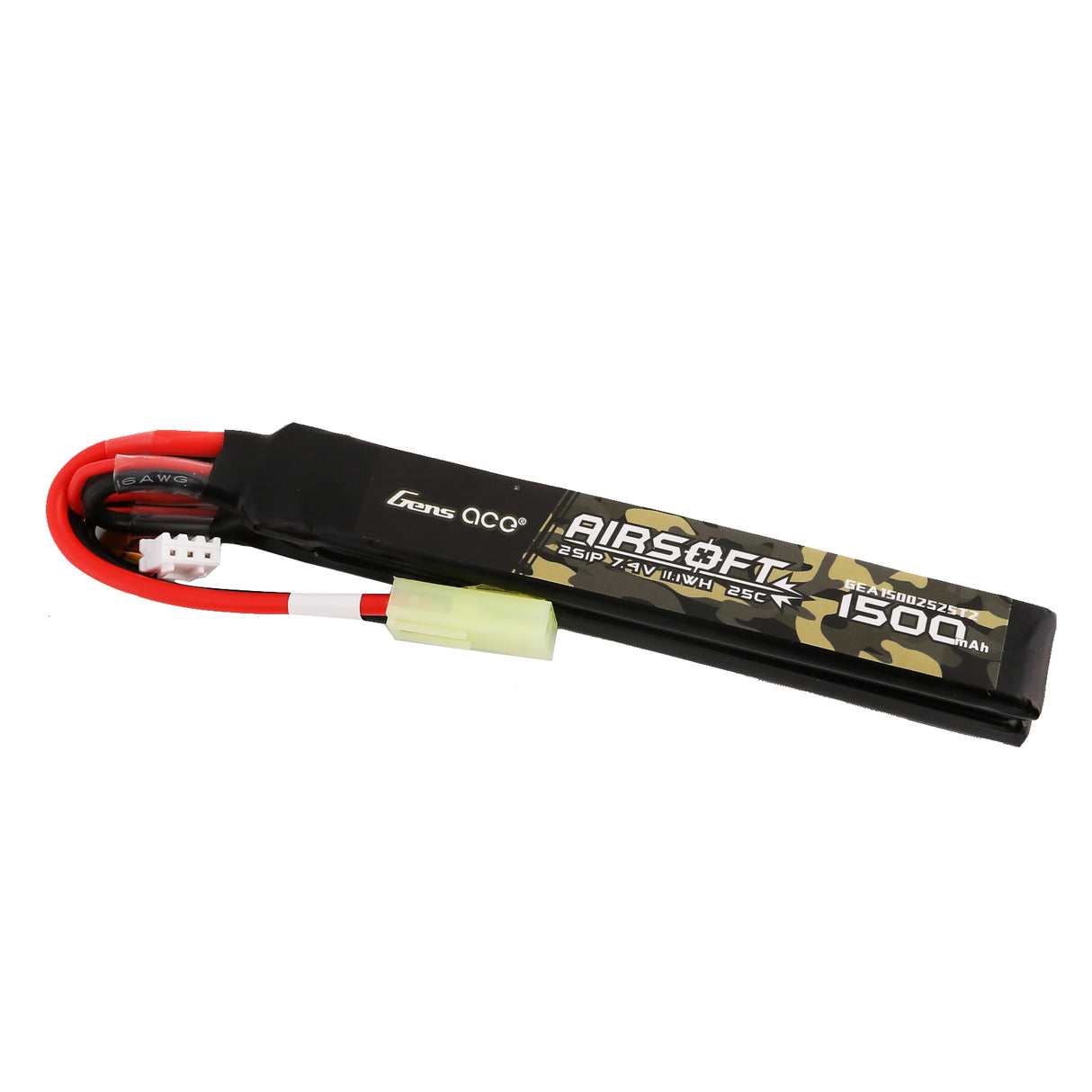 Gens ace 25C 1500 mAh 2S1P 7,4 V Nunchuck 2X Airsoft Gun Lipo Akku mit Mini-Tamiya-Stecker