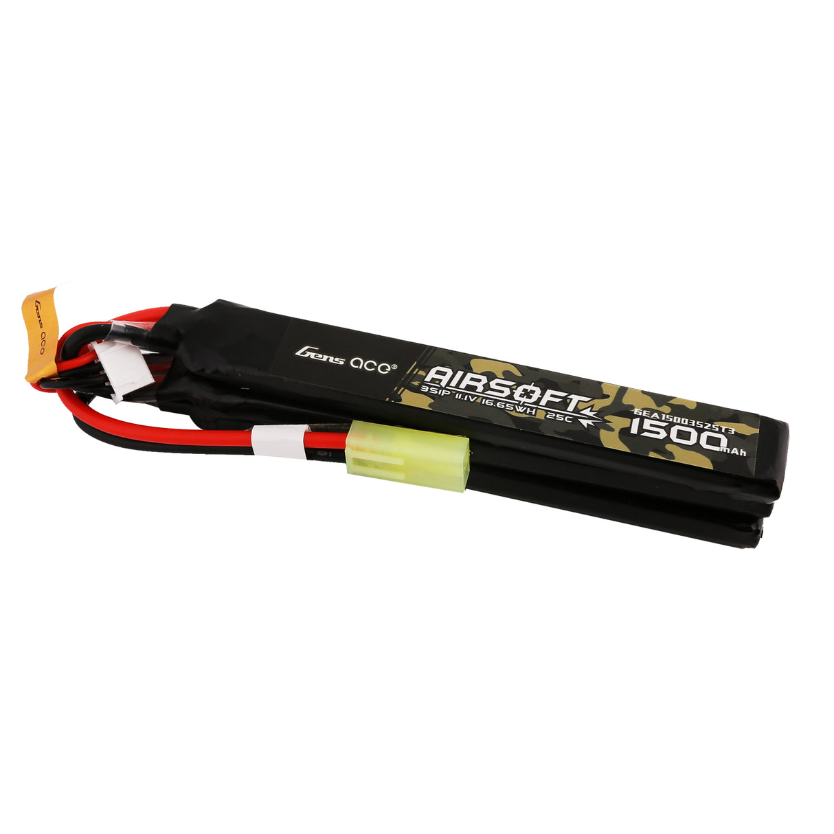 Gens ace 25C 1500mAh 3S1P 11.1V Nunchuck 3X Airsoft Gun Lipo Battery with mini Tamiya Plug