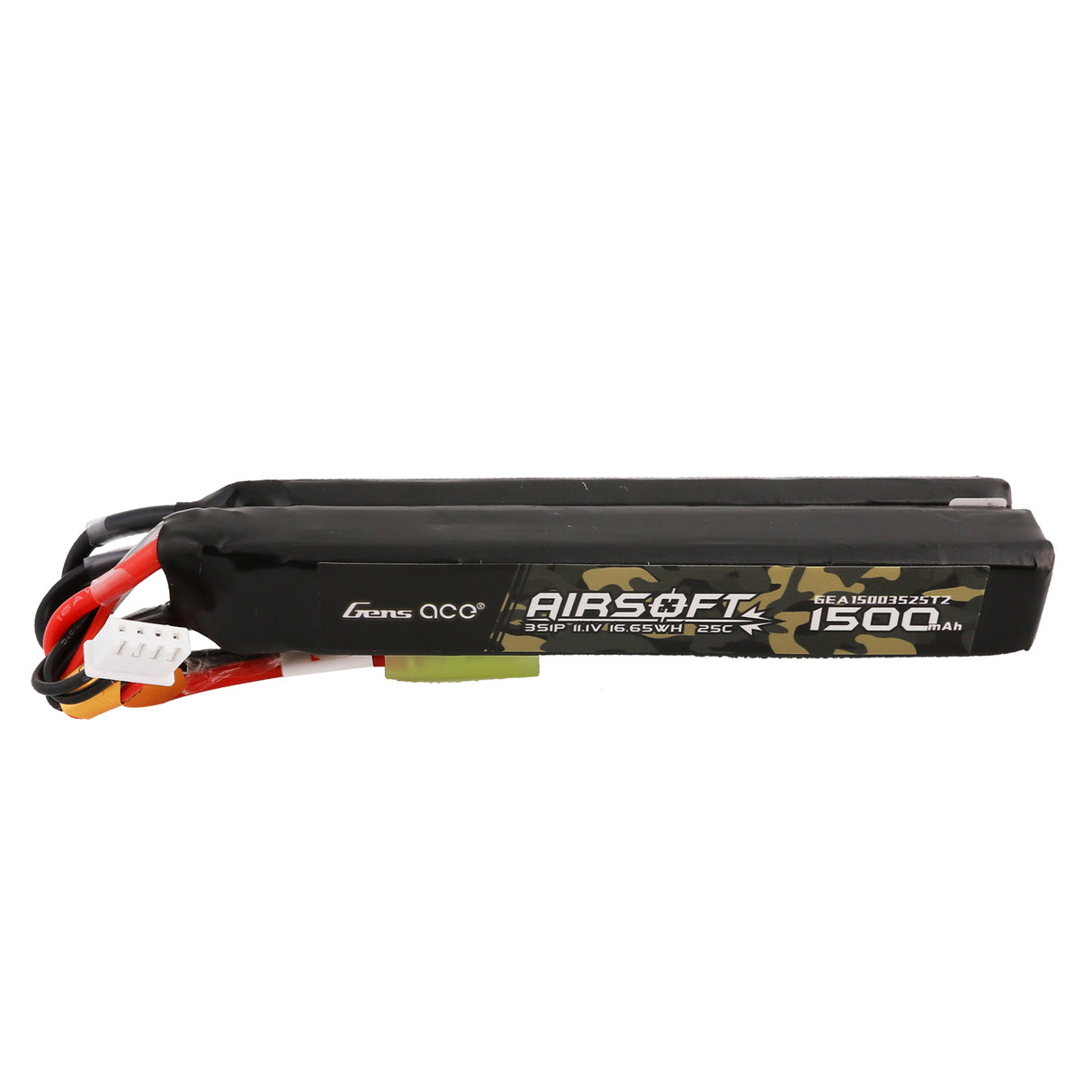 Gens ace 25C 1500mAh 3S1P 11.1V Nunchuck 2X Airsoft Gun Lipo Battery with mini Tamiya Plug