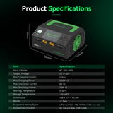 Gens ace iMars D1000 Plus Smart Charger | Dual Channel | AC 1000W | UK version