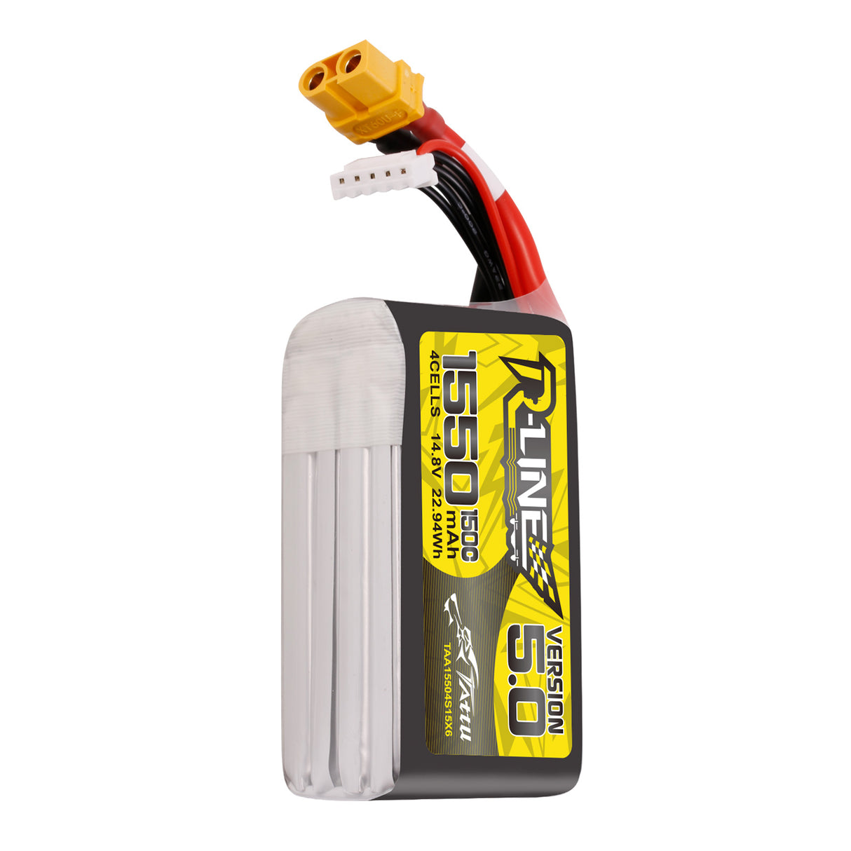 Tattu R-Line Version 5.0 1550mAh 14.8V 150C 4S1P Lipo Battery Pack with XT60 Plug