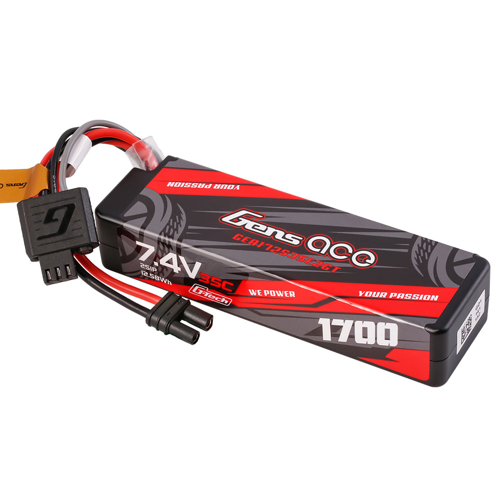 Gens ace 1700mAh 2S 35C 7.4V HardCase Lipo Battery with iEC2 connector