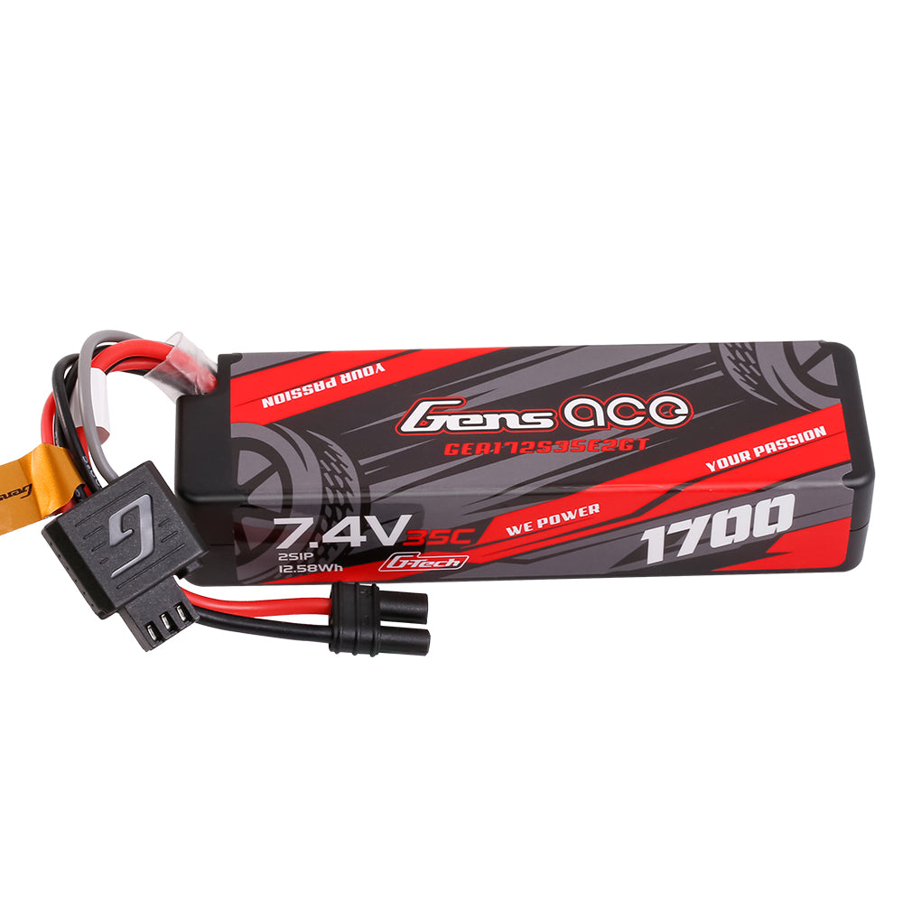 Gens ace 1700mAh 2S 35C 7.4V HardCase Lipo Battery with iEC2 plug