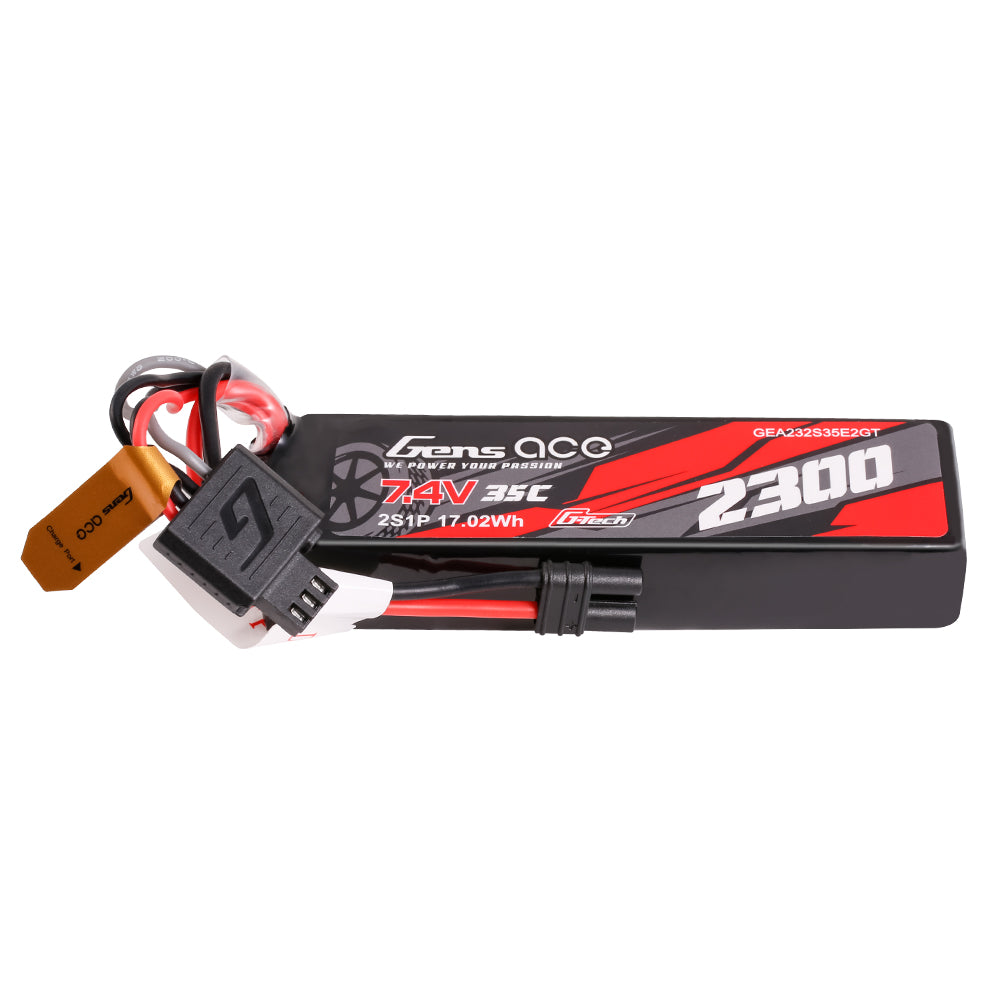 Gens ace 2300mAh 2S 7.4V 35C Lipo Battery with iEC2 plug