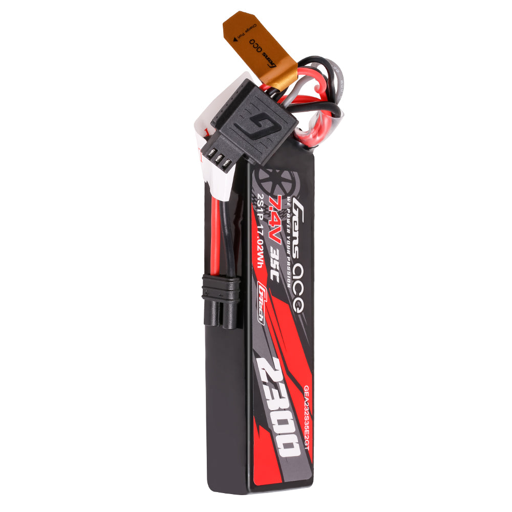 Gens ace 2300mAh 2S 7.4V 35C Lipo Battery with iEC2 plug for RC Truck