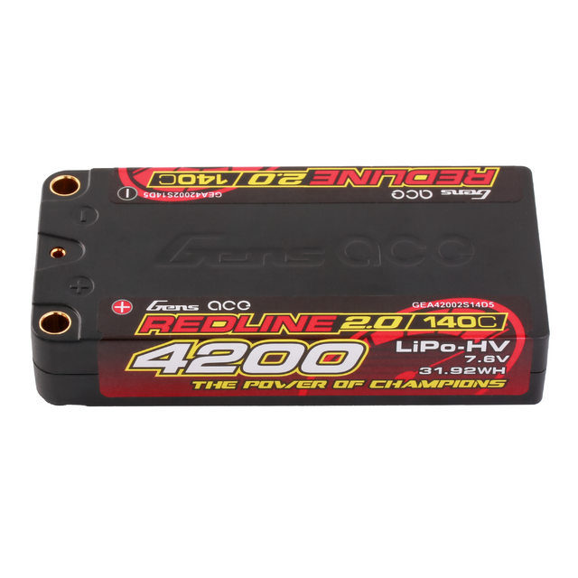 Gens ace Redline 2.0 Series 4200mAh 7.6V 140C 2S1P HardCase HV Lipo Battery Pack with Hardcase111#