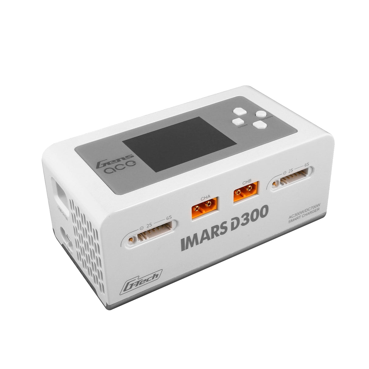 Gens Ace IMARS D300 G-Tech Channel AC/DC 300W/700W RC Battery Charger-EU White Gens Ace IMARS D300 G-Tech Channel AC/DC 300W/700W RC Battery Charger-EU White
