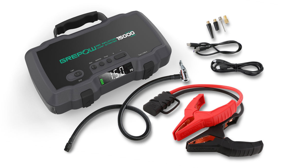 2000A 12V Lithium Jump Starter with 150PSI Air inflator